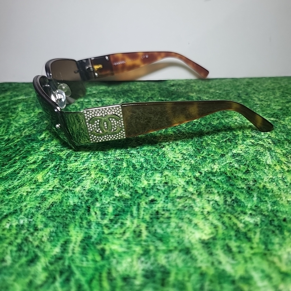 CHANEL Black and Silver Embellished Sunglasses - Picture 2 of 9